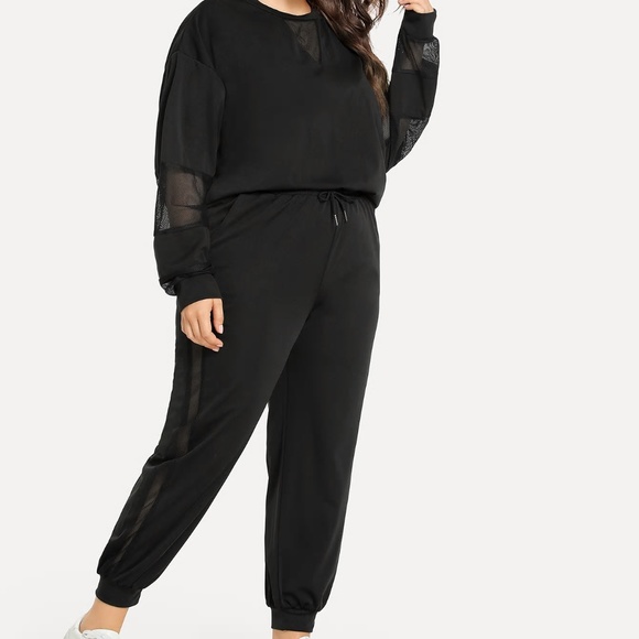 Pants - plus 2 piece joggers set tracksuit sweatsui